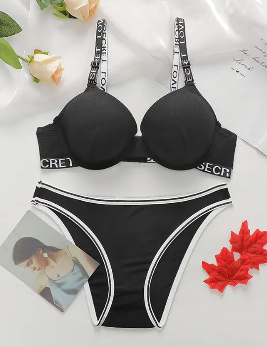 Sporty Chic Adjustable Strap Seamless Padded Bra & Panty Set