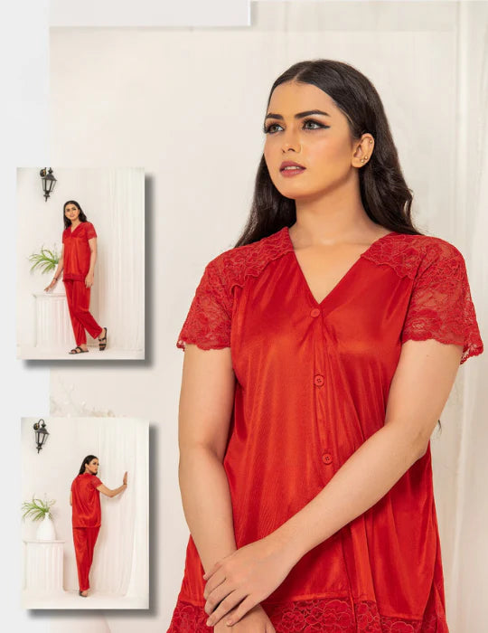 Elegant Silk Pajama Set – Women’s Luxury Shirt & Trousers Sleepwear