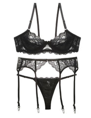 Dark Desire Black Lace 3-Piece Set