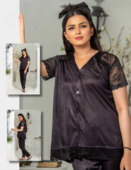 Elegant Silk Pajama Set – Women’s Luxury Shirt & Trousers Sleepwear