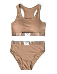 Women’s Ribbed Cotton Bra & Boxer Set