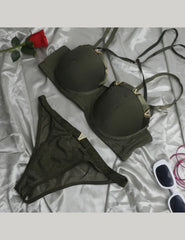 BN-109 Women’s Olive Green Padded Bra & Panty Set