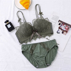 Soft Embroidered Bridal Elegant Lace Push-Up Bra & Panty Set