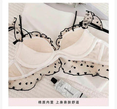 Heart Mesh Bra & Panty Set